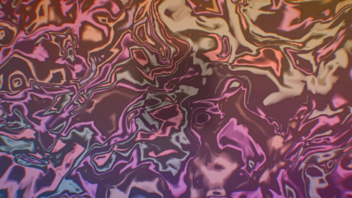 Acid: a psychedelic liquid in bands — screenshot of the Halofloor music visualizer