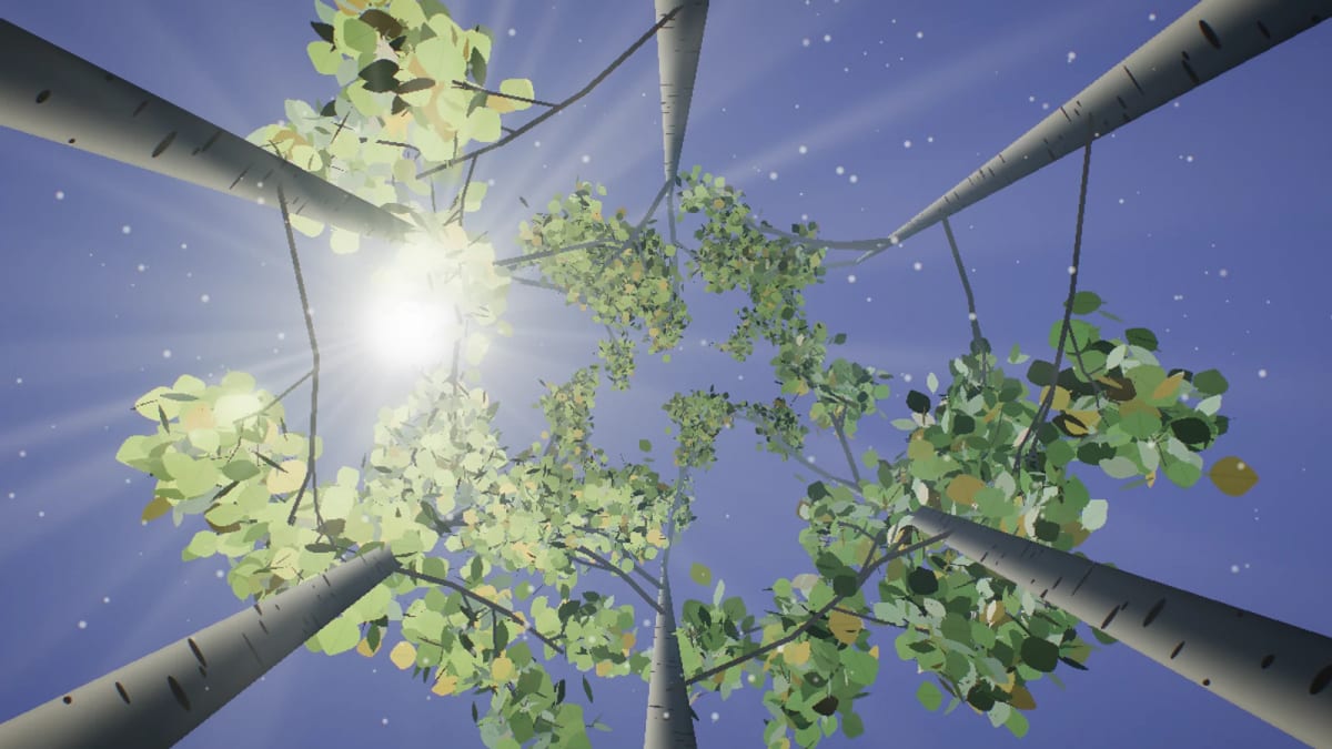Aspen: aspen leaves in the sunlight — screenshot of the Halofloor music visualizer