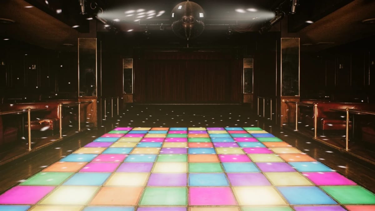 Ballroom: a 1970s disco dance floor — screenshot of the Halofloor music visualizer