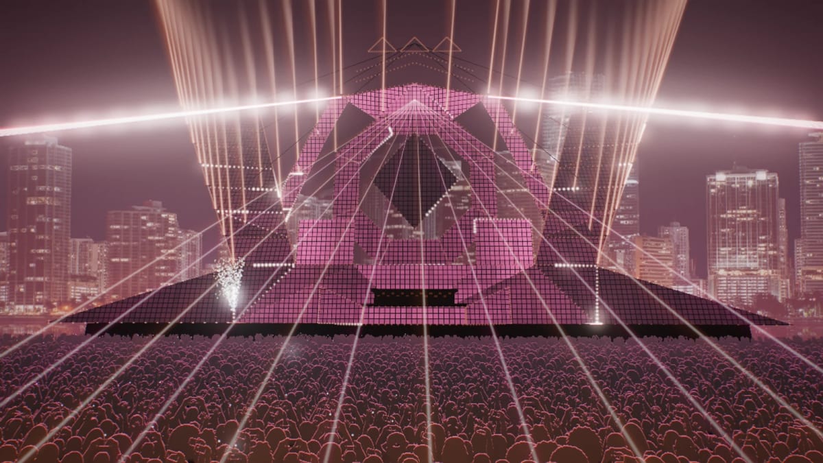 Bayfront: a festival main stage — screenshot of the Halofloor music visualizer