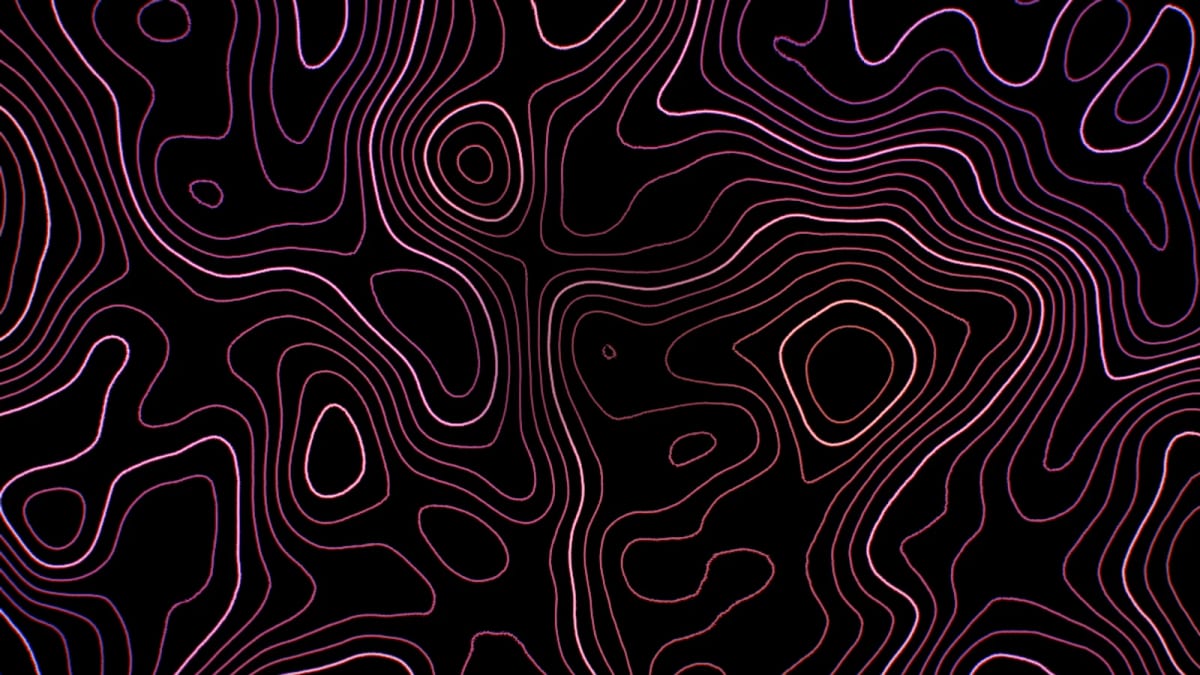 Contours: a living topographic map — screenshot of the Halofloor music visualizer
