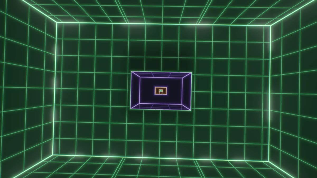 Doorways: an endless zoom from door to door — screenshot of the Halofloor music visualizer