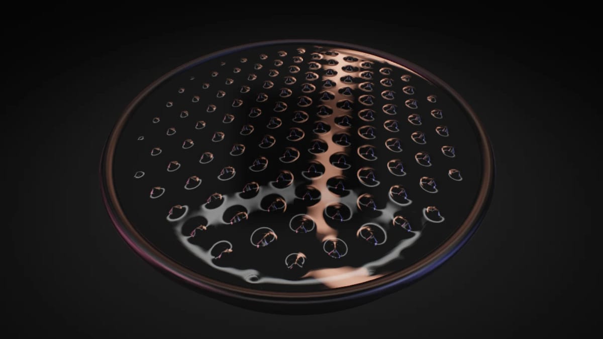 Ferro: spiking ferrofluid — screenshot of the Halofloor music visualizer