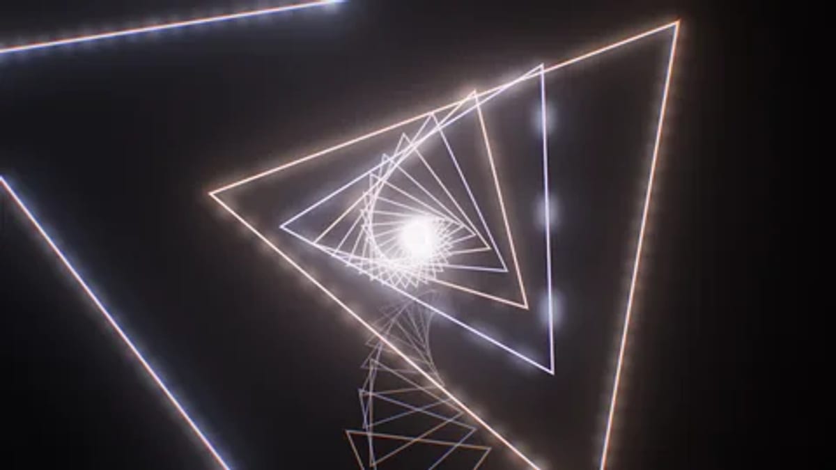 Frames: a corridor of neon frames — screenshot of the Halofloor music visualizer