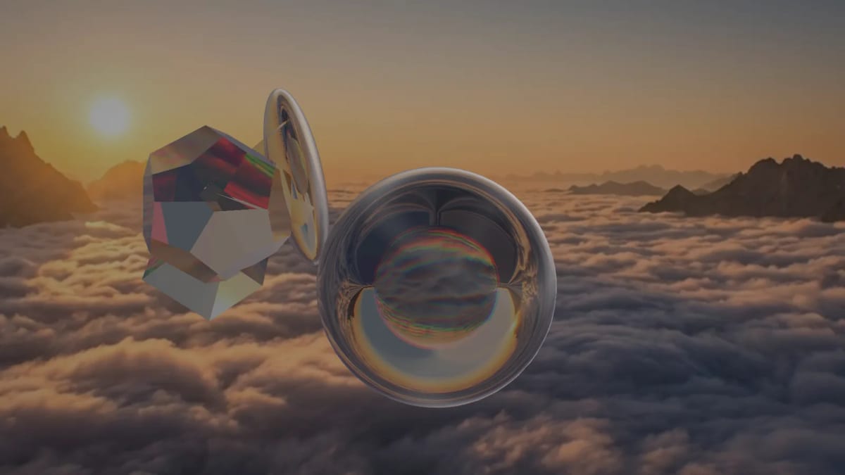 Glass: glass objects in front of your album art — screenshot of the Halofloor music visualizer