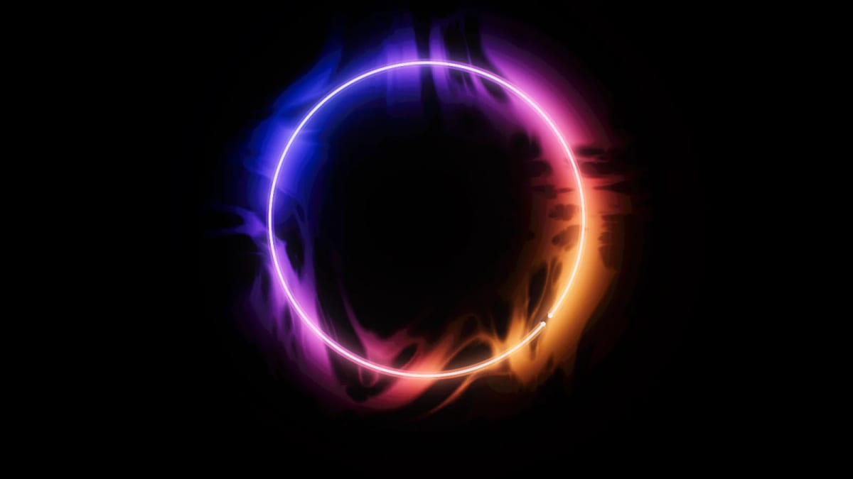 Halo: a neon ring in drifting smoke — screenshot of the Halofloor music visualizer