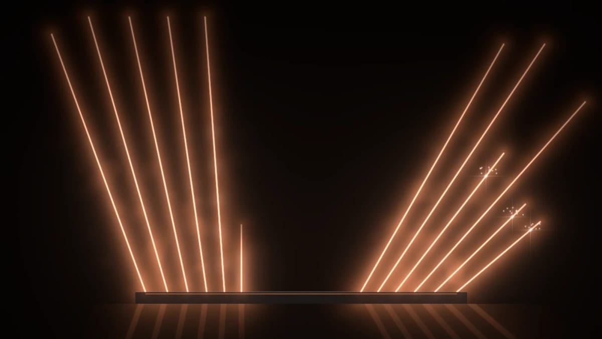 Harp: a laser harp the music plucks — screenshot of the Halofloor music visualizer