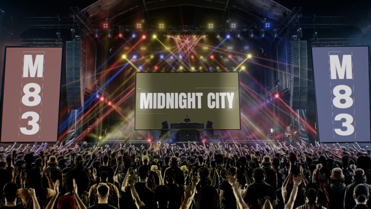 Headliner: the open-air main stage, filmed live — screenshot of the Halofloor music visualizer
