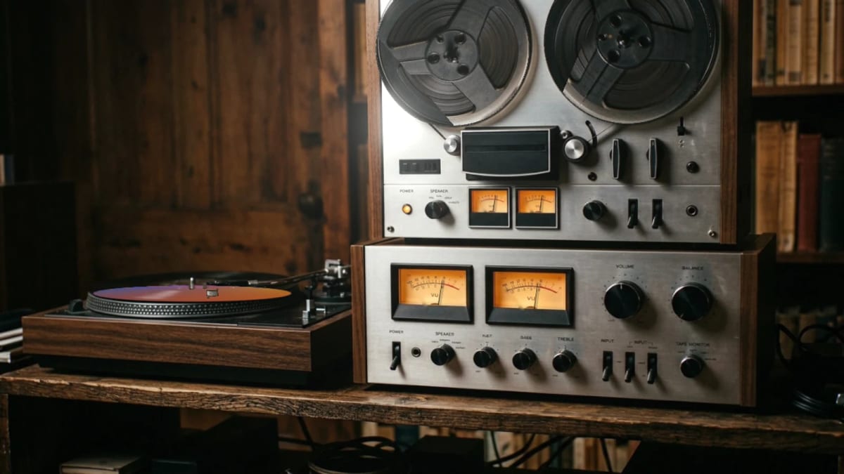 HiFi: a 1970s hi-fi system — screenshot of the Halofloor music visualizer