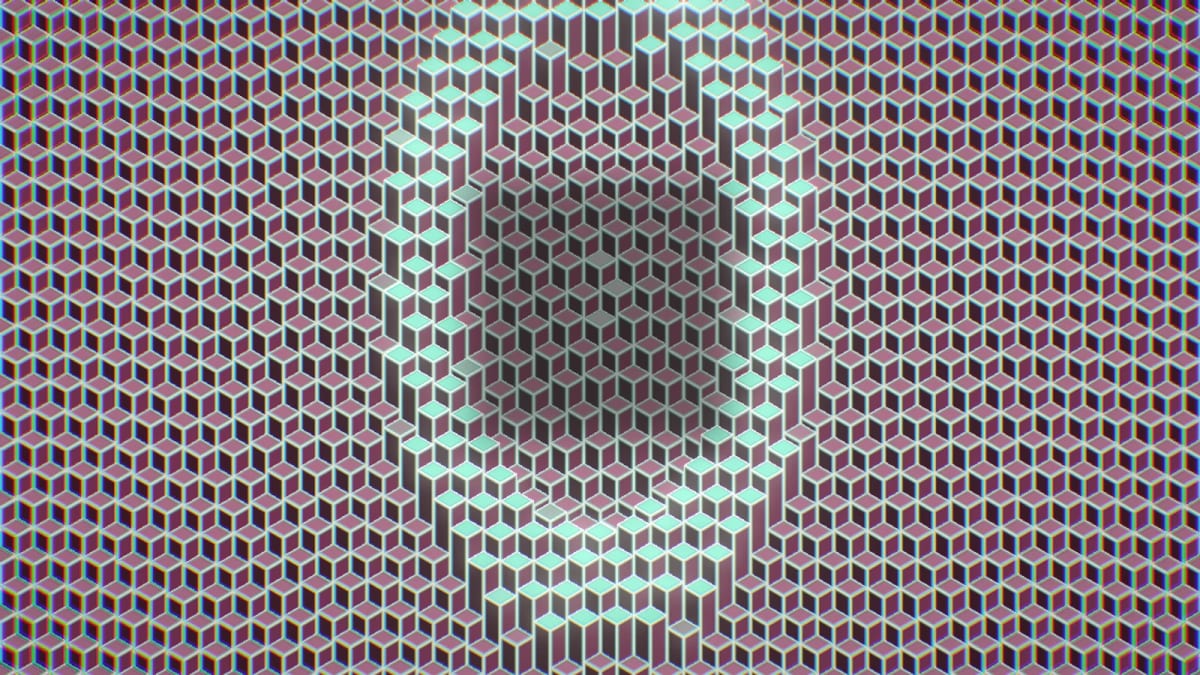 Isocubes: a rolling field of cubes — screenshot of the Halofloor music visualizer