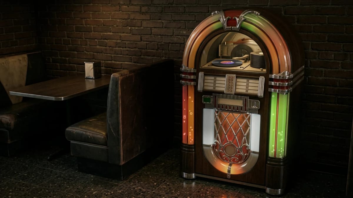 Jukebox: a 1950s jukebox — screenshot of the Halofloor music visualizer
