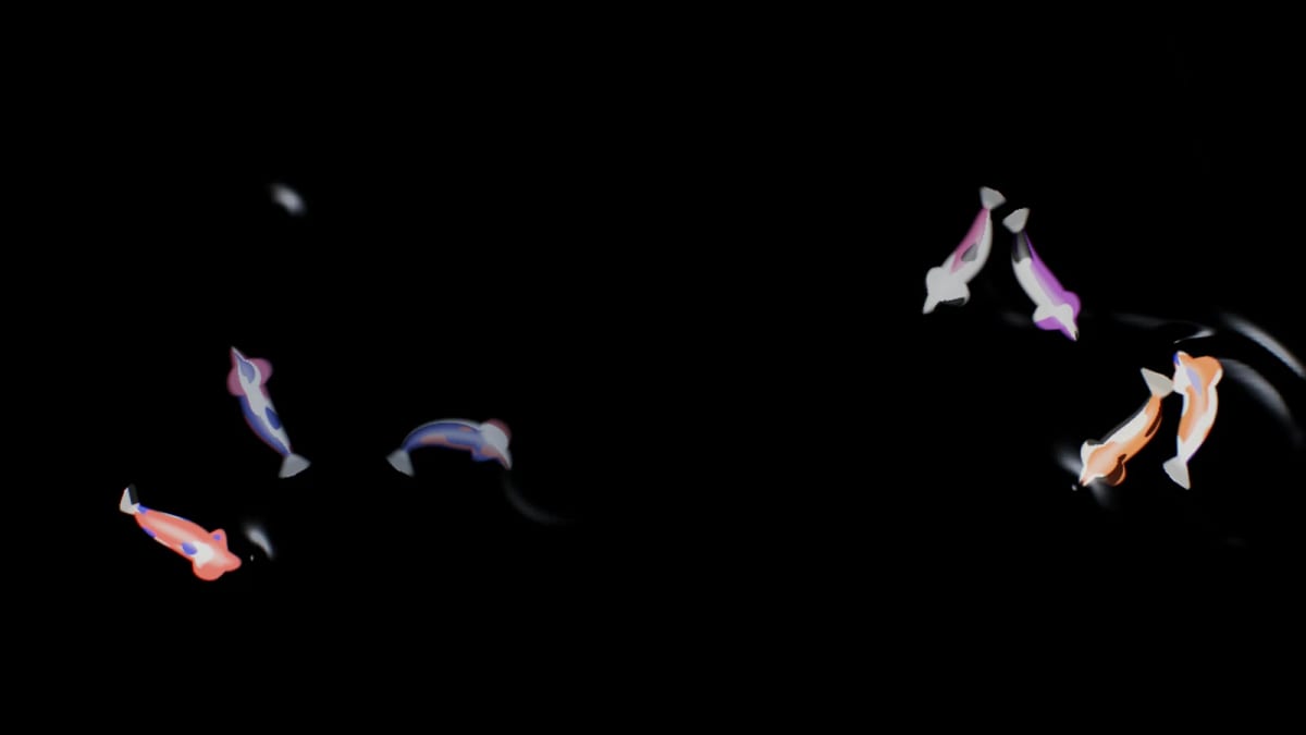 Koi: koi carp of light — screenshot of the Halofloor music visualizer