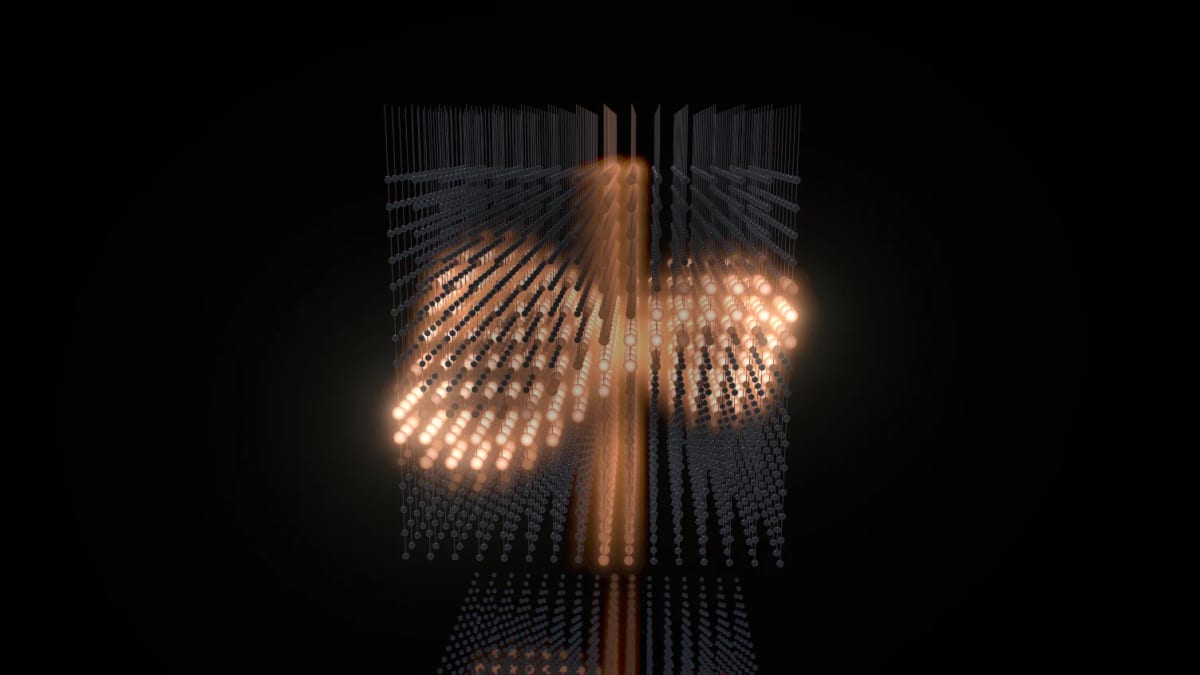 Ledcube: a giant LED cube — screenshot of the Halofloor music visualizer