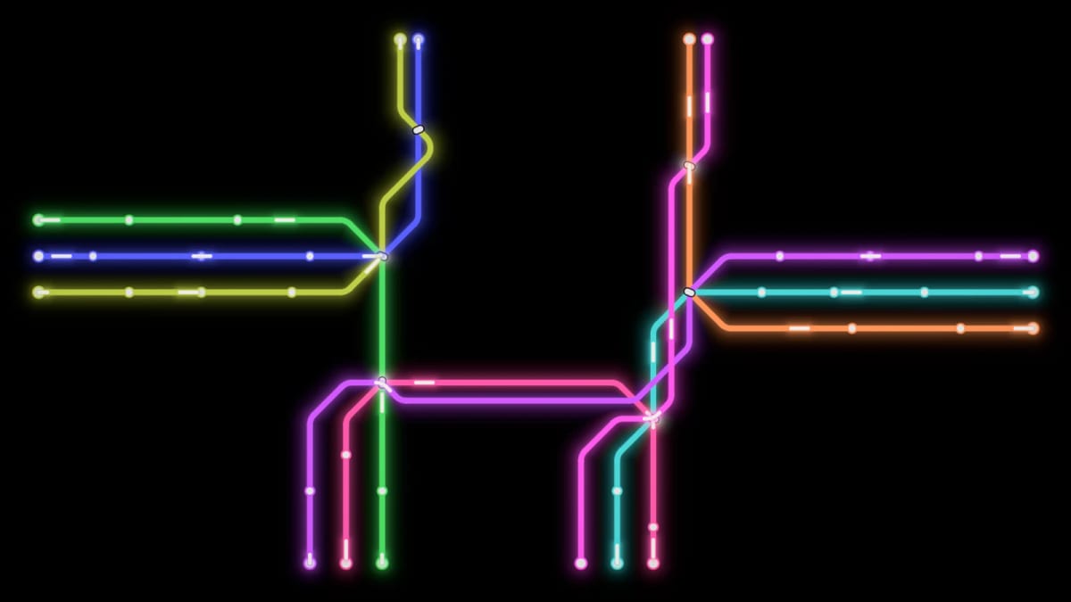 Metro: a metro map drawing itself — screenshot of the Halofloor music visualizer