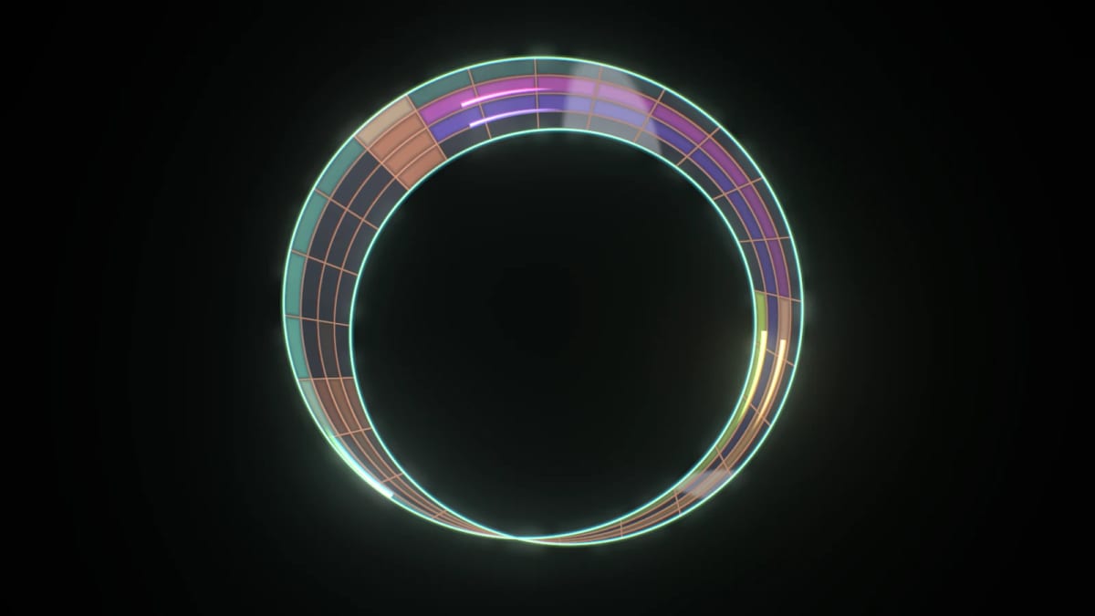 Mobius: a neon Möbius strip — screenshot of the Halofloor music visualizer