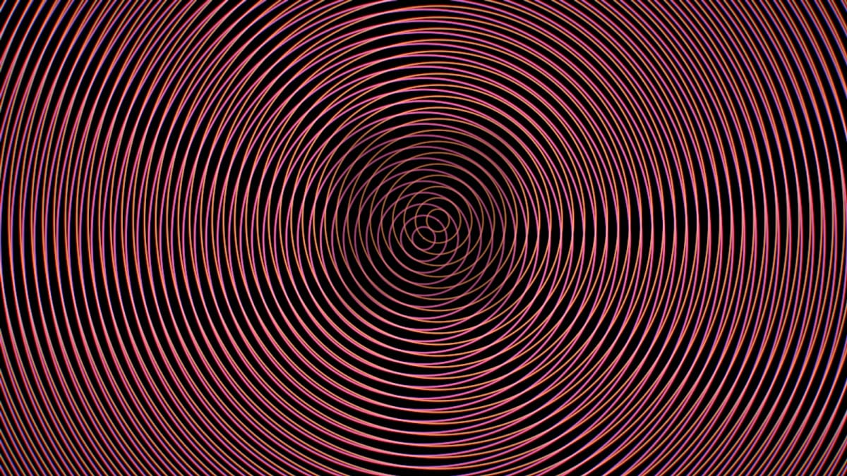 Moire: op-art of interfering line screens — screenshot of the Halofloor music visualizer
