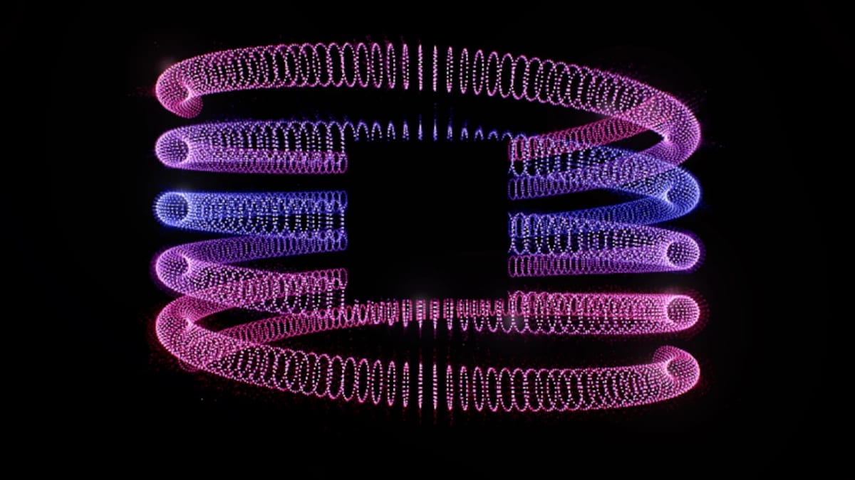Morph: a particle sculpture that bristles — screenshot of the Halofloor music visualizer