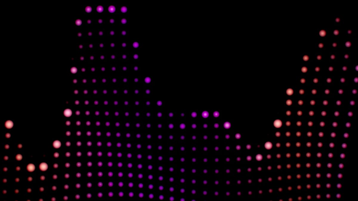 NeonGrid: a neon dot equalizer — screenshot of the Halofloor music visualizer