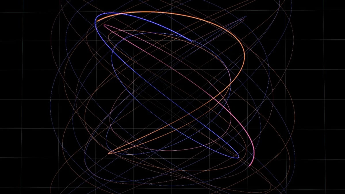 PhosphorScope: oscilloscope traces — screenshot of the Halofloor music visualizer