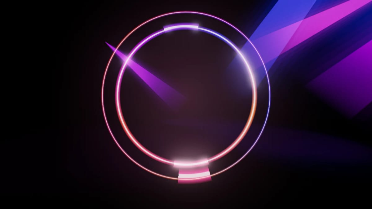 Portal: a neon ring portal — screenshot of the Halofloor music visualizer