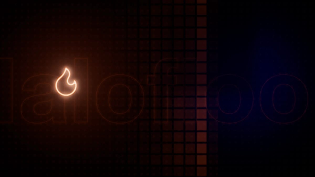 Poster: a kinetic neon sign — screenshot of the Halofloor music visualizer