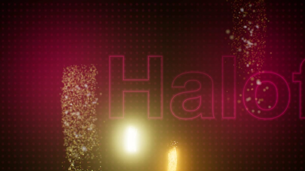 Pyro: stage pyrotechnics — screenshot of the Halofloor music visualizer