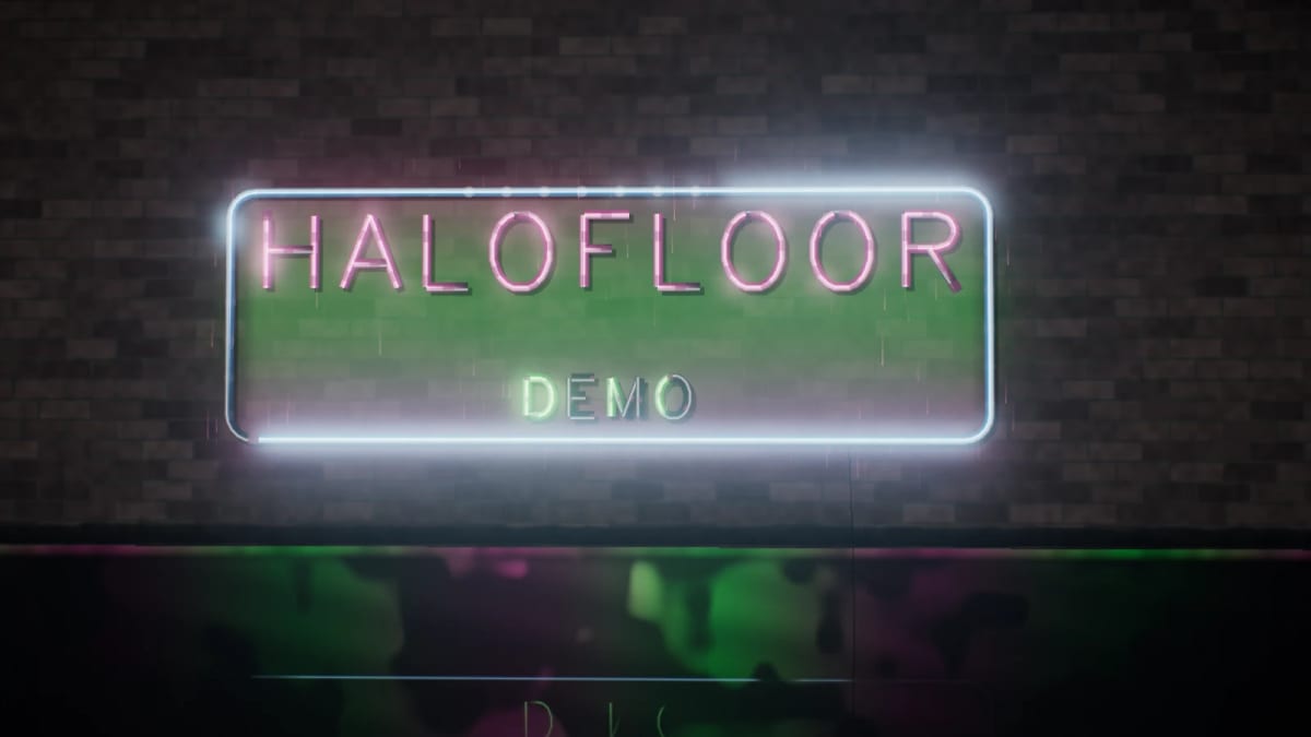 RaveSign: a buzzing neon sign — screenshot of the Halofloor music visualizer