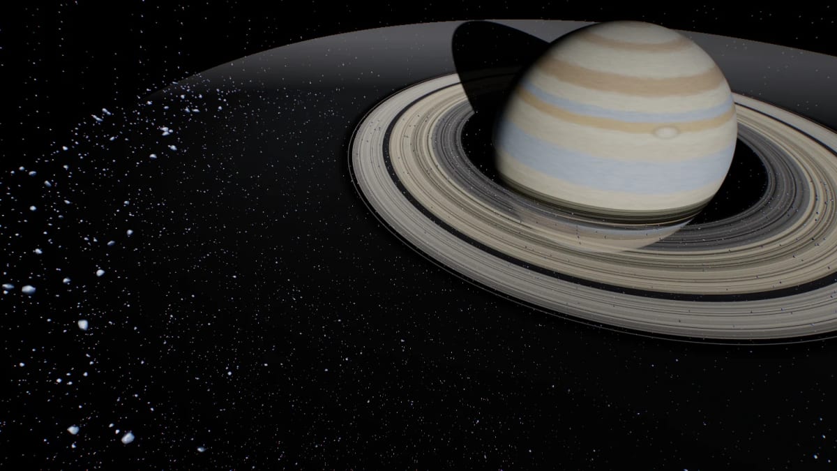 Rings: a voyage through a planet’s rings — screenshot of the Halofloor music visualizer