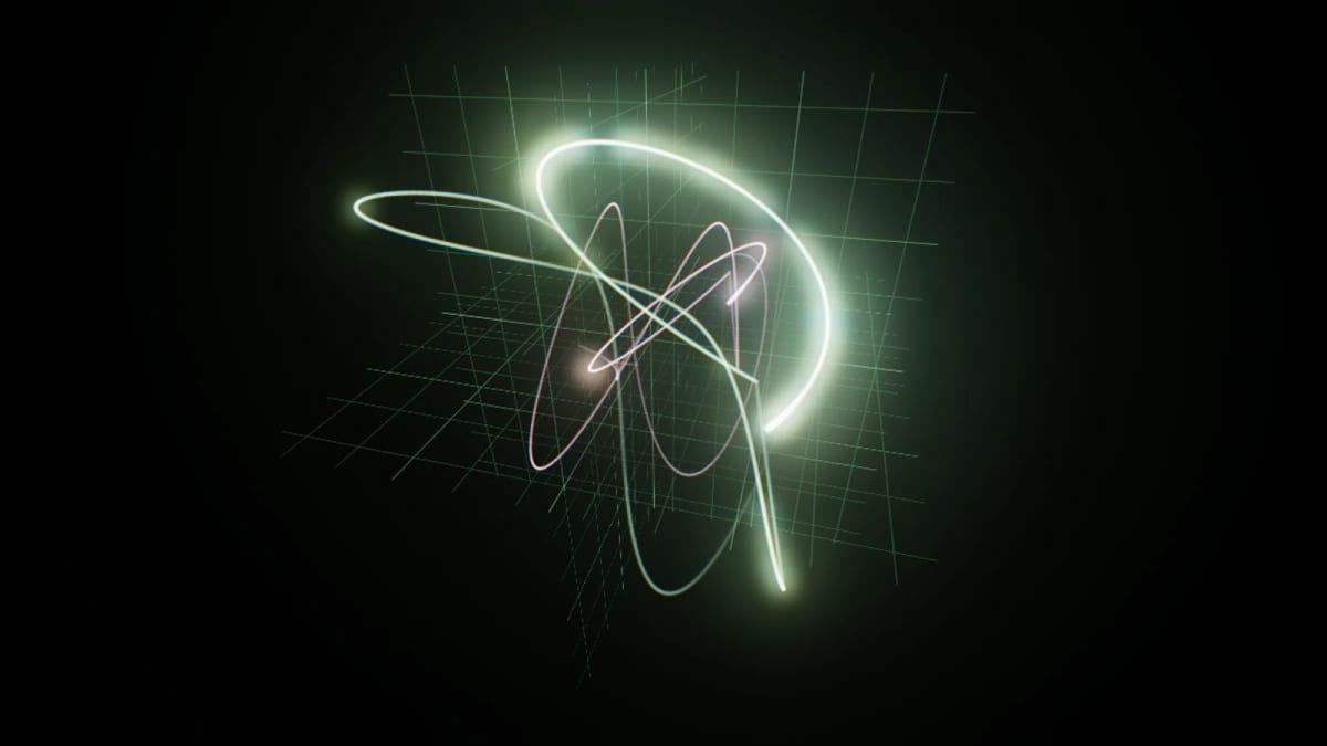 Scope3D: curves of light in 3D — screenshot of the Halofloor music visualizer