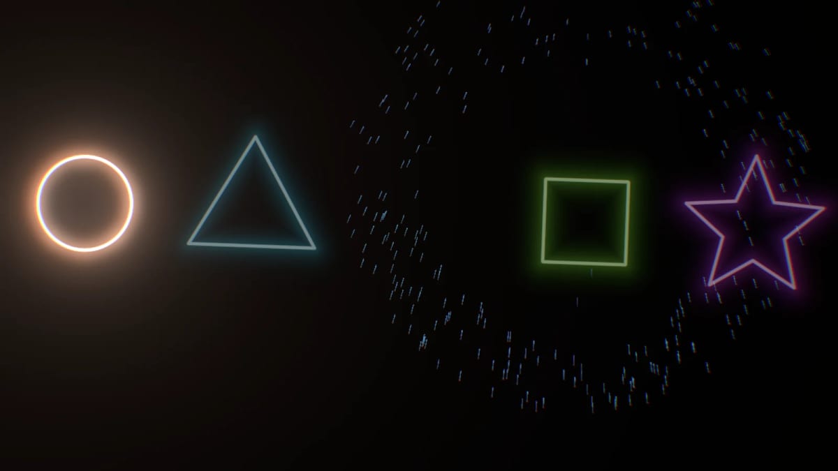 Shapes: neon shapes that play the bar — screenshot of the Halofloor music visualizer