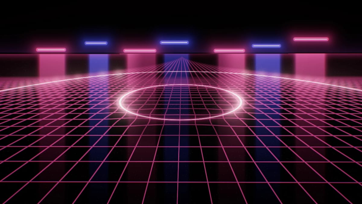 Shockwave: shockwaves on a black floor — screenshot of the Halofloor music visualizer