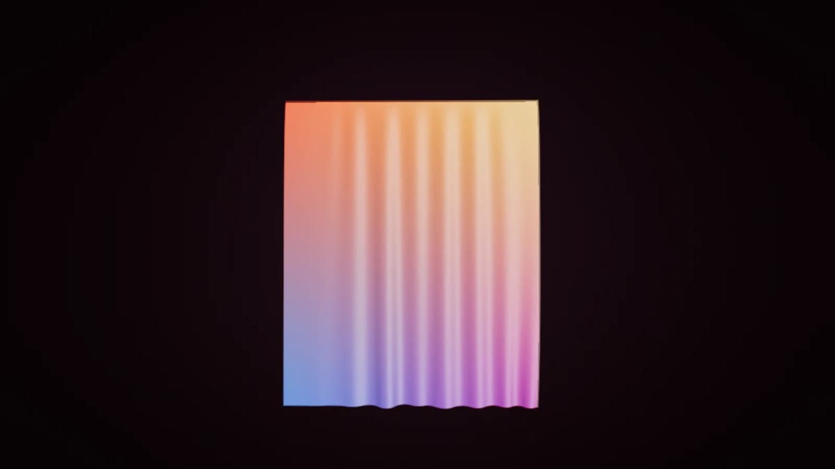 Silk: a pastel silk veil — screenshot of the Halofloor music visualizer