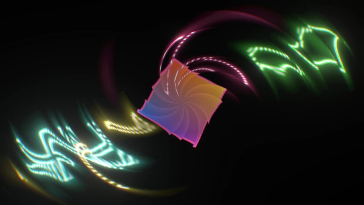 Slitscan: neon sculptures made of time — screenshot of the Halofloor music visualizer