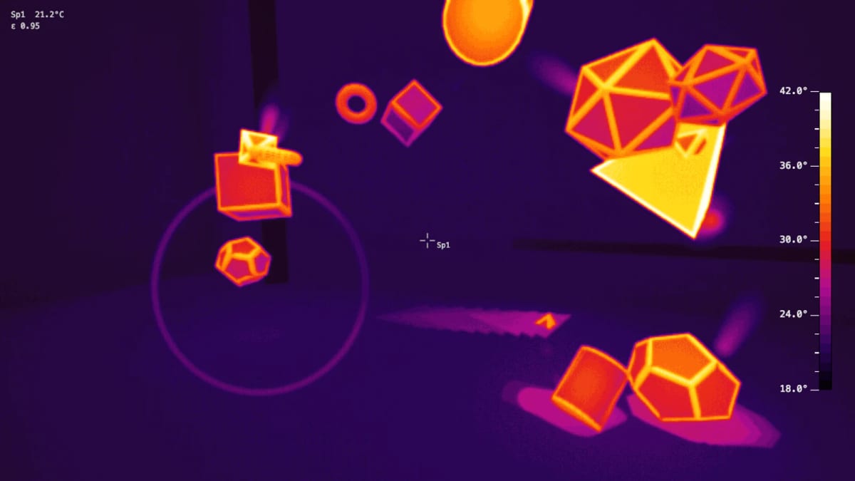 Thermal: a thermal-camera view — screenshot of the Halofloor music visualizer