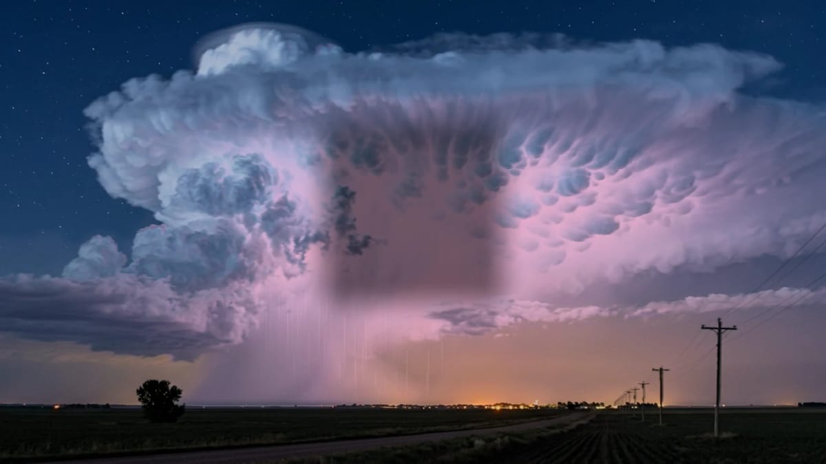 Thunderhead: a night storm of silent lightning — screenshot of the Halofloor music visualizer