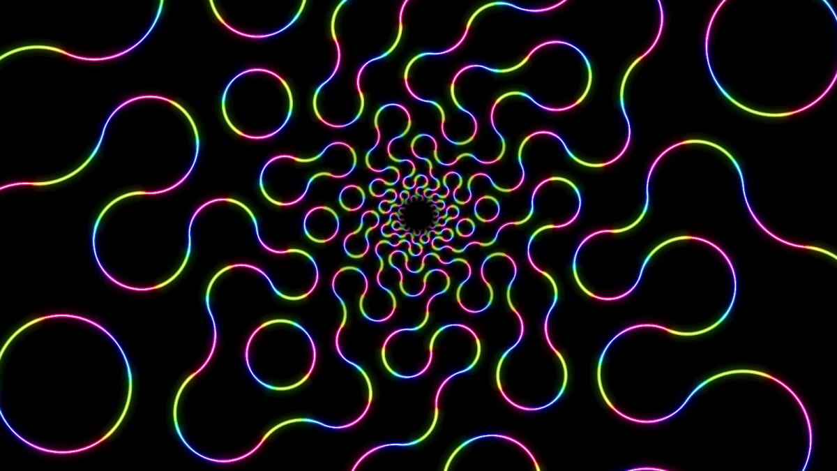 Truchet: an endless neon maze — screenshot of the Halofloor music visualizer
