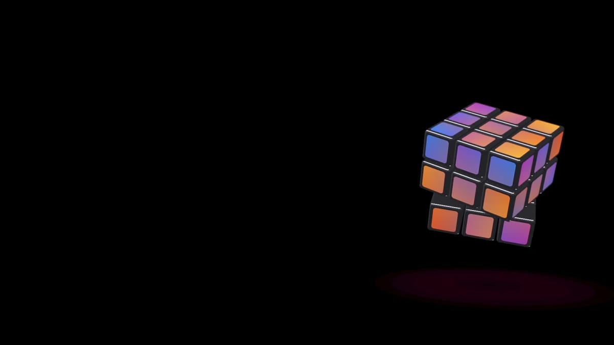 Twist: a cube puzzle solving itself — screenshot of the Halofloor music visualizer
