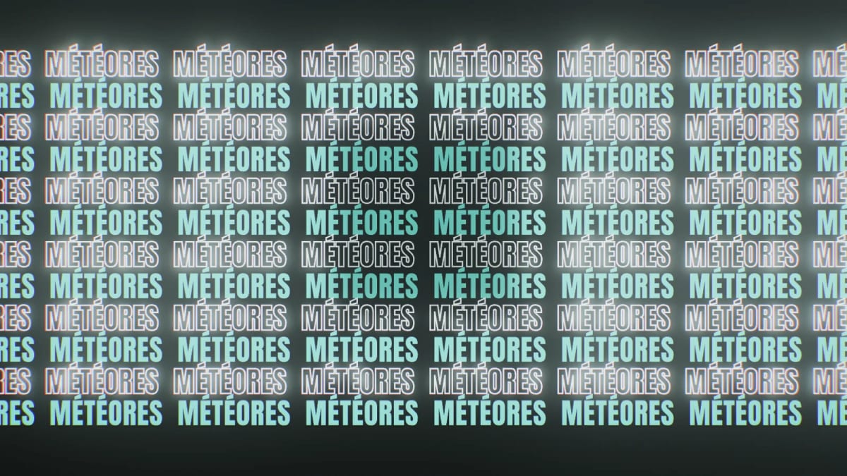 Typeclash: the title as kinetic typography — screenshot of the Halofloor music visualizer