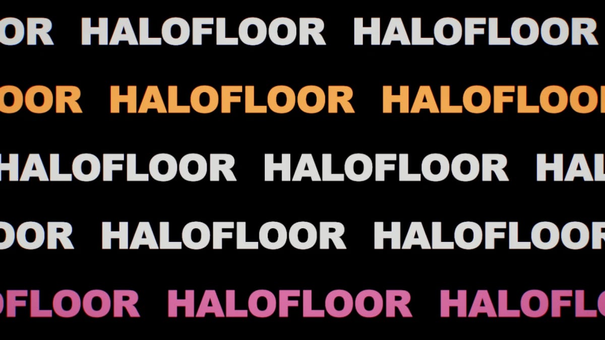 TypeSlam: kinetic typography — screenshot of the Halofloor music visualizer