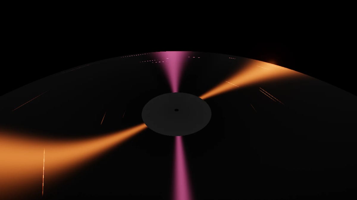 VinylGroove: a vinyl record up close — screenshot of the Halofloor music visualizer