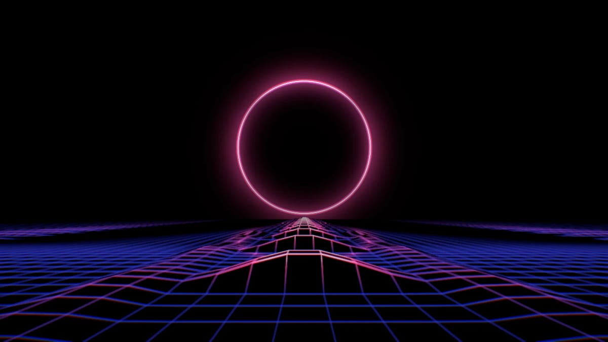 Wavefield: a neon ocean made of the spectrum — screenshot of the Halofloor music visualizer