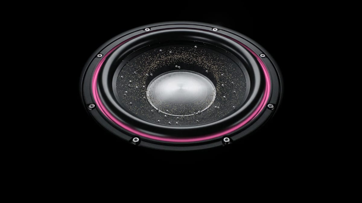 Woofer: a pumping bass speaker — screenshot of the Halofloor music visualizer