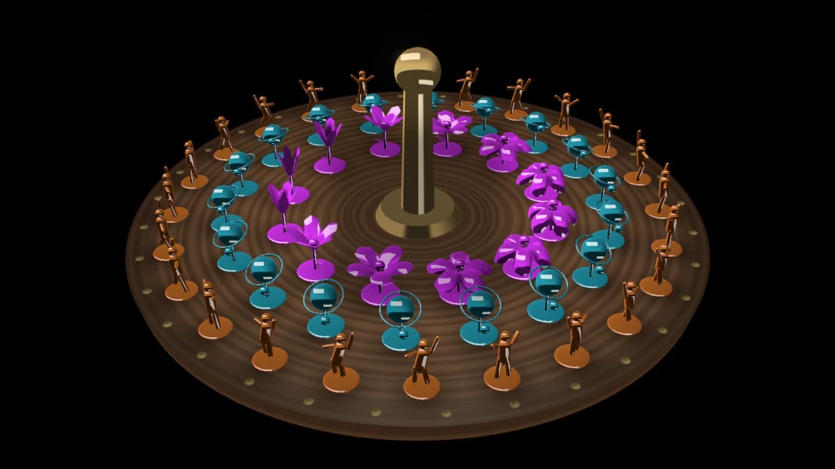 Zoetrope: a zoetrope of living sculptures — screenshot of the Halofloor music visualizer