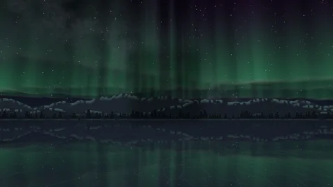 Borealis : northern lights over a frozen lake
