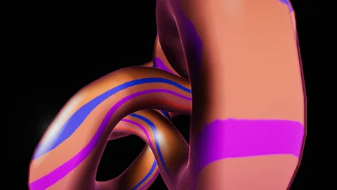 ChromeFlux : Glossy chrome ribbons in orange and violet