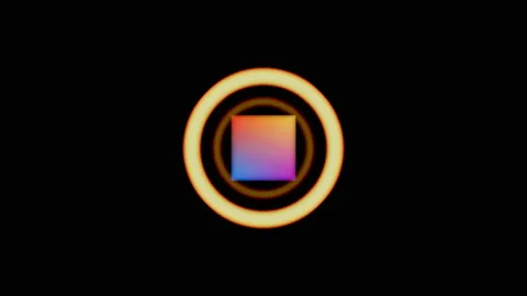 Echo : Neon ring around a colored square, echoing outward