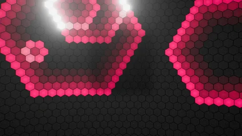 Hex : Pink neon hexagons