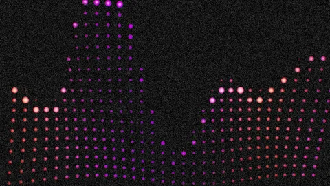 NeonGrid : Pink light dots rising like an equalizer