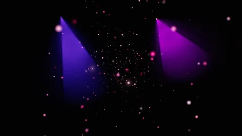 NeonParticles : Violet spotlights sweeping through sparkling particles