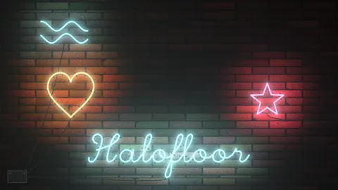 Neonsign : neon signs on a brick wall